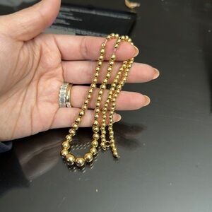 Vtge 14k yellow gold puffed graduated ball choker necklace 17”